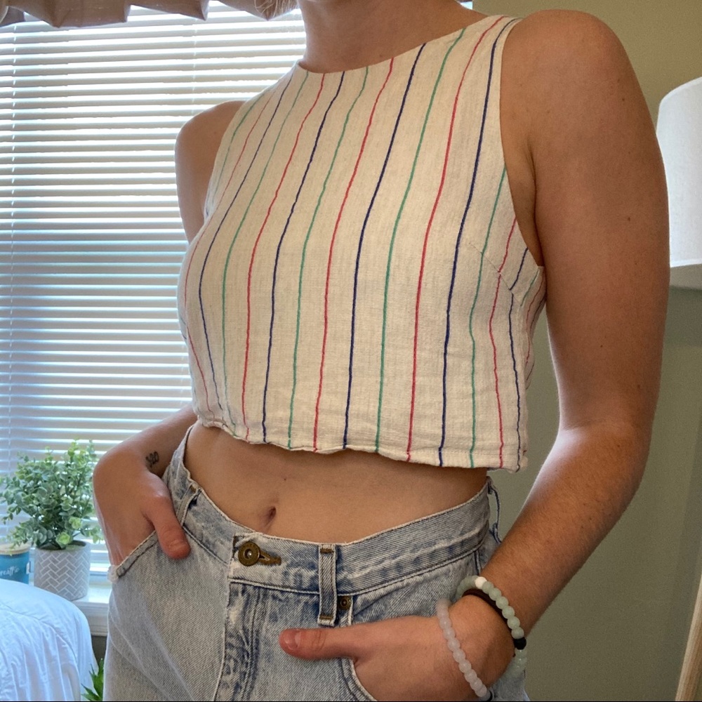 Wet Seal linen zip up tank